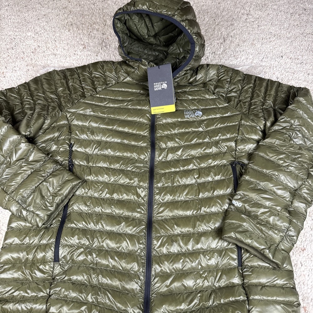 New! Mountain Hard Wear XL Ghost Whisperer Hoody 800 Fill Down NWT GREEN